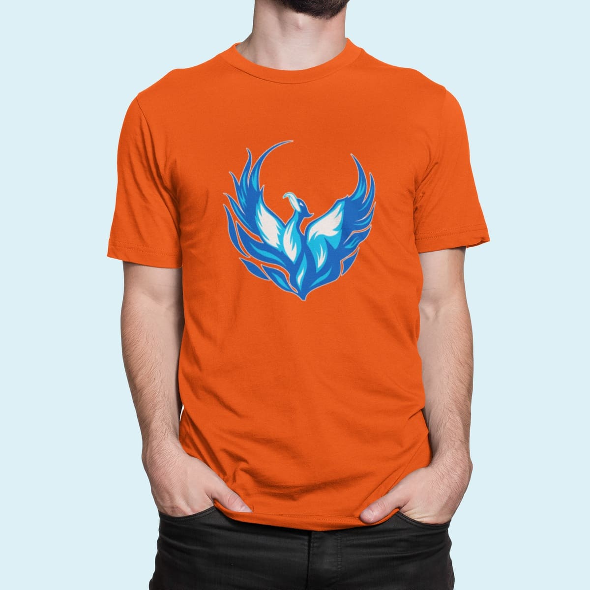 Στάμπα για μπλούζα, blue phoenix (10288) - Orange (400)