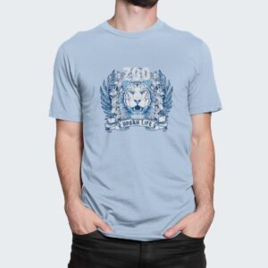 Στάμπα για μπλούζα, Urban Life Lion (10306) - Sky Blue (220)