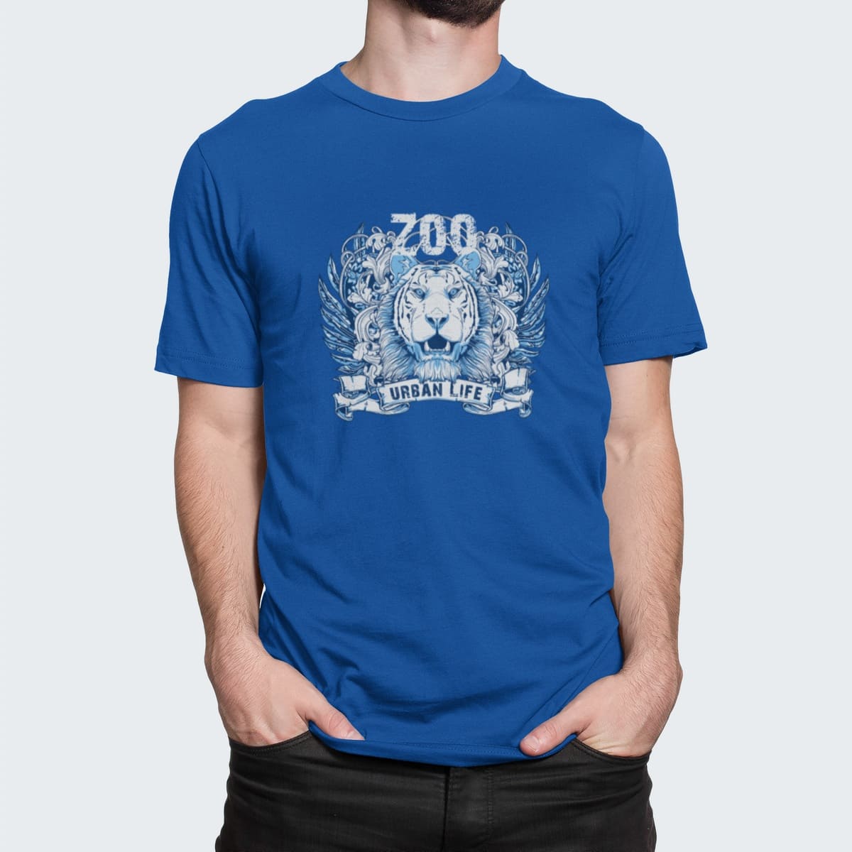 Στάμπα για μπλούζα, Urban Life Lion (10306) - Royal Blue (241)