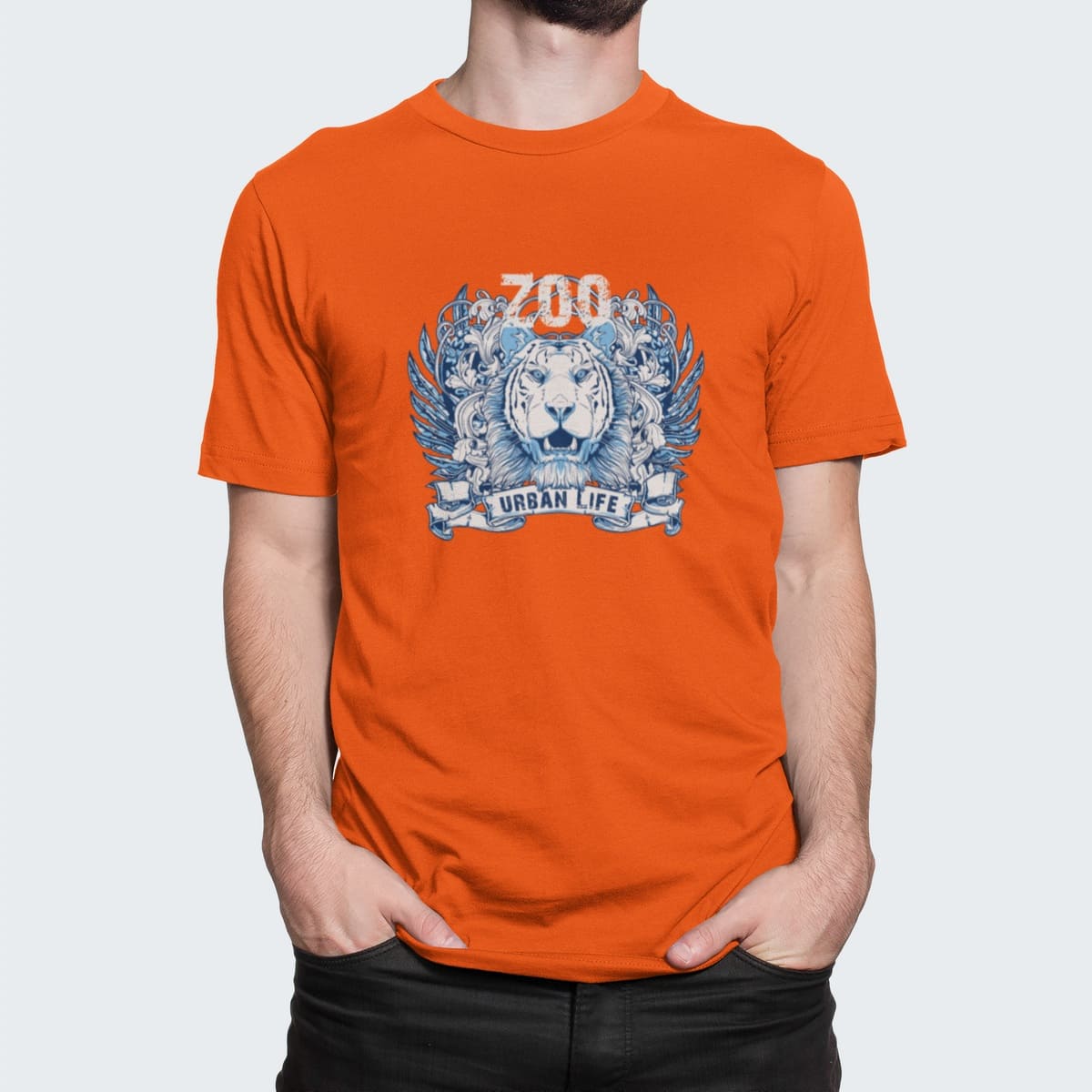 Στάμπα για μπλούζα, Urban Life Lion (10306) - Orange (400)