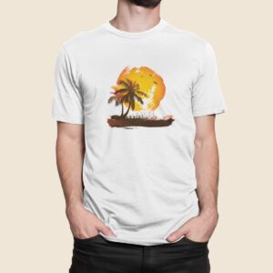 Στάμπα για μπλούζα, palm tree (10317) - White (102)