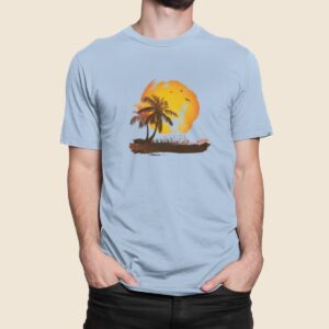 Στάμπα για μπλούζα, palm tree (10317) - Sky Blue (220)