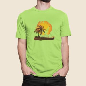 Στάμπα για μπλούζα, palm tree (10317) - Apple Green (280)