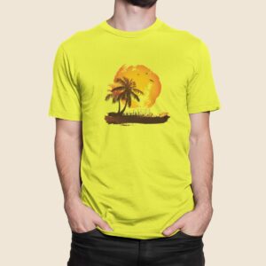 Στάμπα για μπλούζα, palm tree (10317) - Lemon (302)