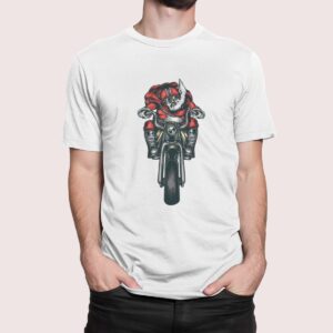 Στάμπα για μπλούζα, motorcycle santa (10351) - White (102)