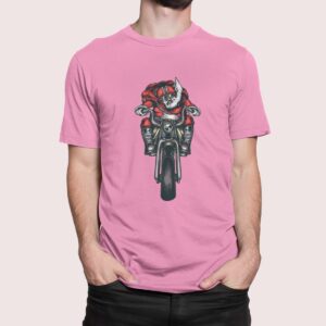 Στάμπα για μπλούζα, motorcycle santa (10351) - Pink (136)