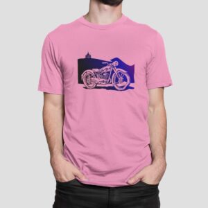 Στάμπα για μπλούζα, Motorcycle Blue (10353) - Pink (136)