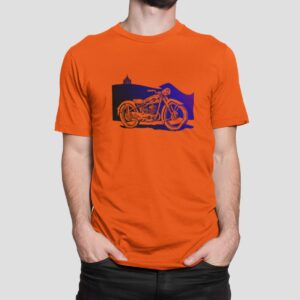 Στάμπα για μπλούζα, Motorcycle Blue (10353) - Orange (400)