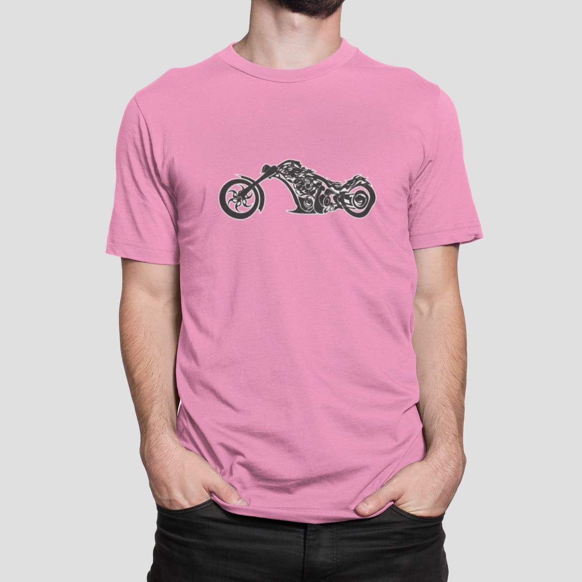 Στάμπα για μπλούζα, Motorcycle (10354) - Pink (136)