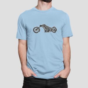 Στάμπα για μπλούζα, Motorcycle (10354) - Sky Blue (220)