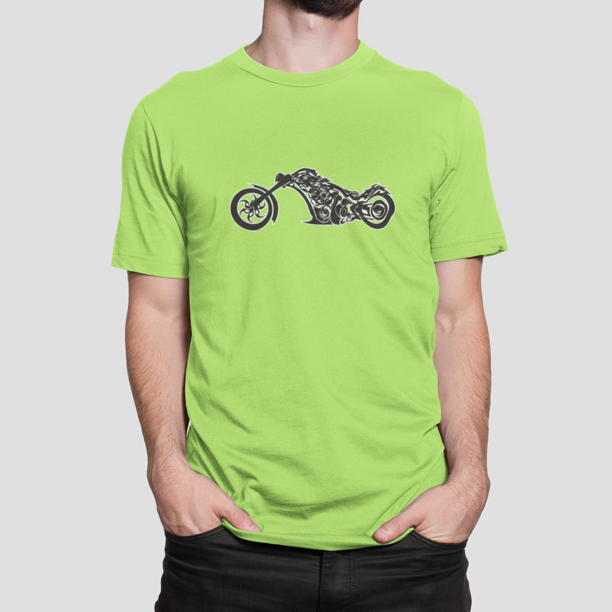 Στάμπα για μπλούζα, Motorcycle (10354) - Apple Green (280)