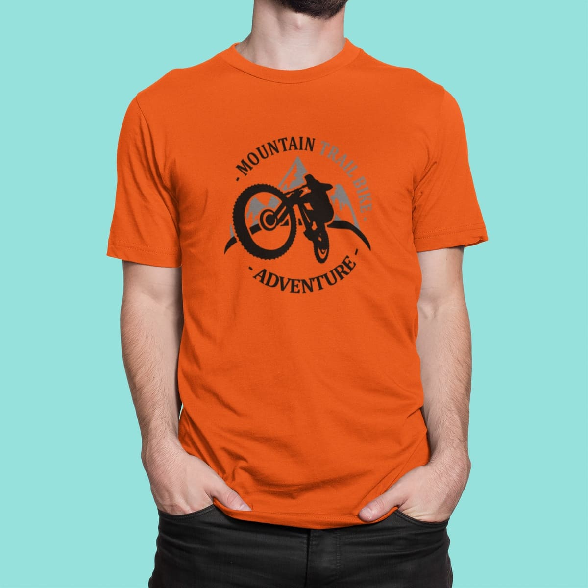 Στάμπα για μπλούζα, Mountain bike trail adventure (10358) - Orange (400)