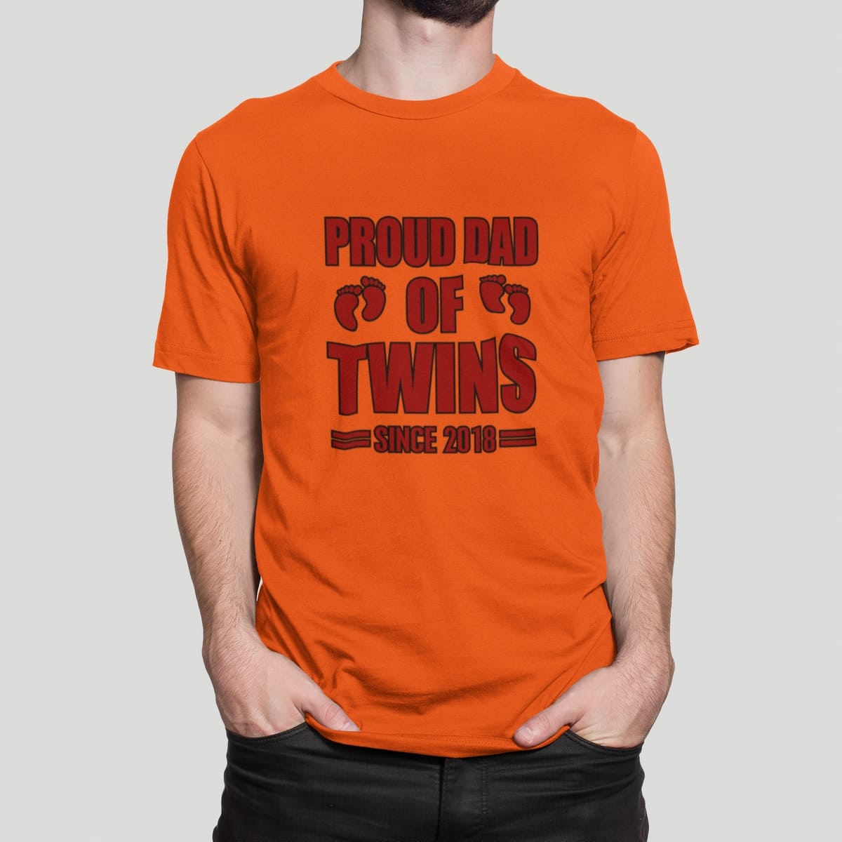 Στάμπα για μπλούζα, Proud dad of twins (10367) - Orange (400)