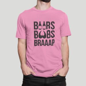 Στάμπα για μπλούζα, Beers, boobs, braaap (10369) - Pink (136)