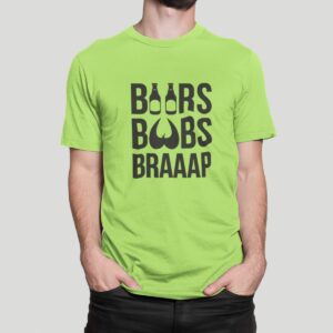 Στάμπα για μπλούζα, Beers, boobs, braaap (10369) - Apple Green (280)