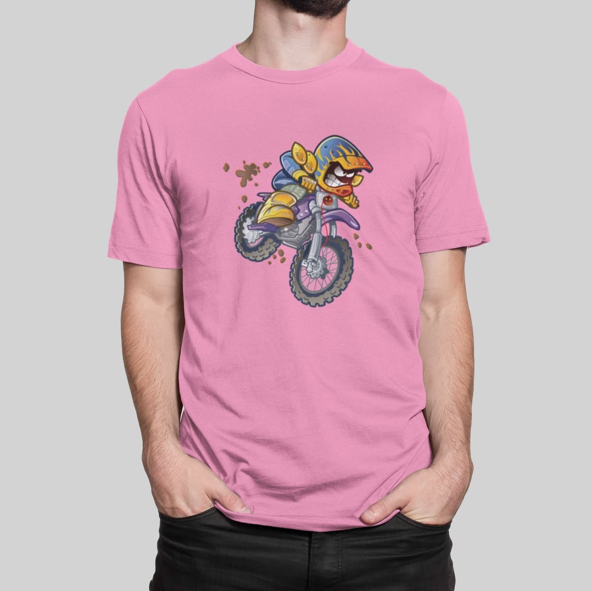 Στάμπα για μπλούζα, Dirt Bike (10361) - Pink (136)