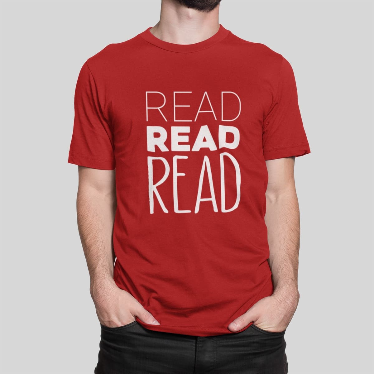 Στάμπα για μπλούζα, Read Read Read (10383) - Red (145)