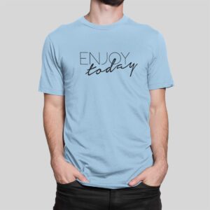 Στάμπα για μπλούζα, Enjoy today (10387) - Sky Blue (220)