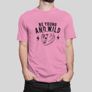 Στάμπα για μπλούζα, Be young and wild (10389) - Pink (136)