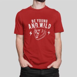 Στάμπα για μπλούζα, Be young and wild (10389) - Red (145)