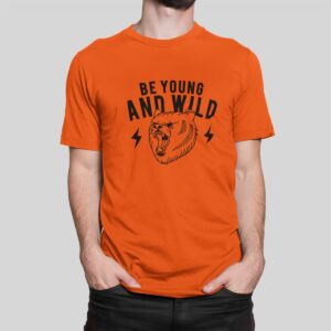 Στάμπα για μπλούζα, Be young and wild (10389) - Orange (400)