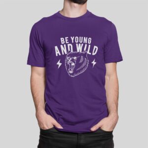 Στάμπα για μπλούζα, Be young and wild (10389) - Dark Purple (712)