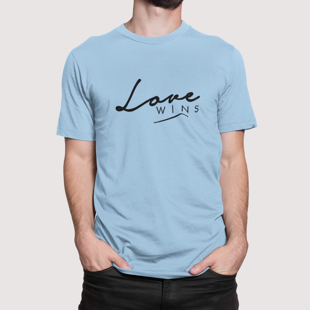 Στάμπα για μπλούζα, Love wins (10391) - Sky Blue (220)