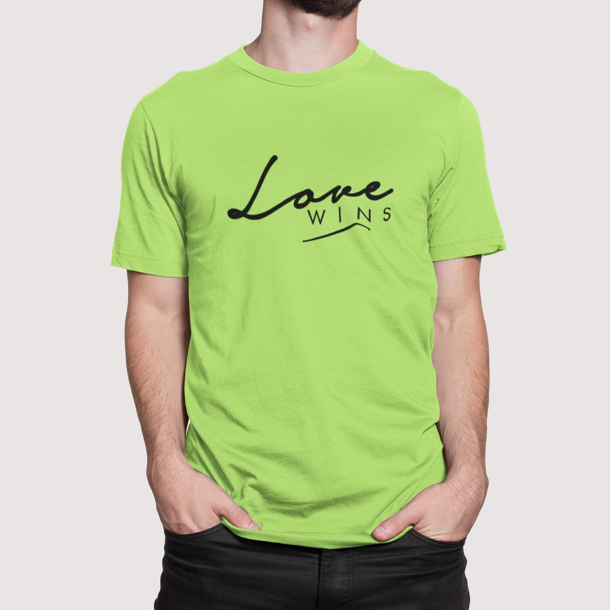 Στάμπα για μπλούζα, Love wins (10391) - Apple Green (280)