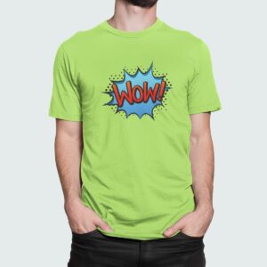 Στάμπα για μπλούζα, Wow cartoon style (10401) - Apple Green (280)