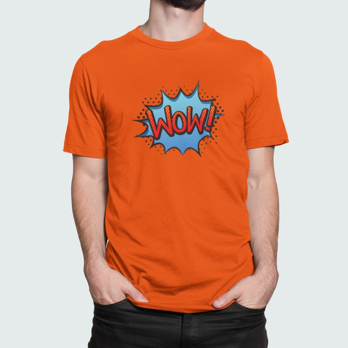 Στάμπα για μπλούζα, Wow cartoon style (10401) - Orange (400)