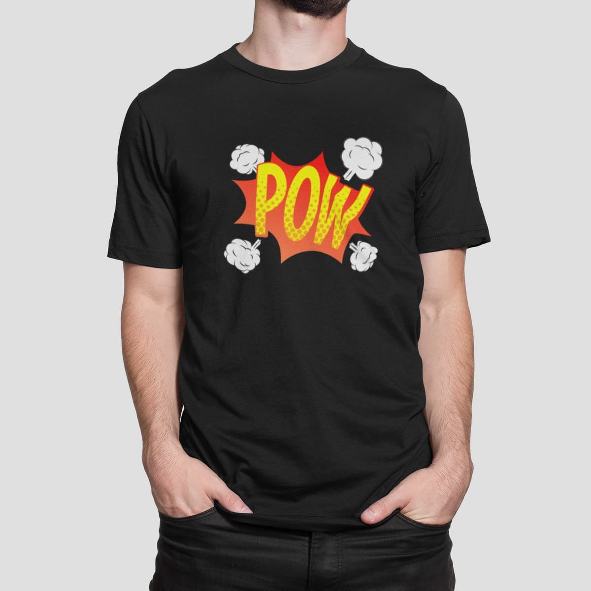 Στάμπα για μπλούζα, Pow Cartoon Style (10406) - Black (309)