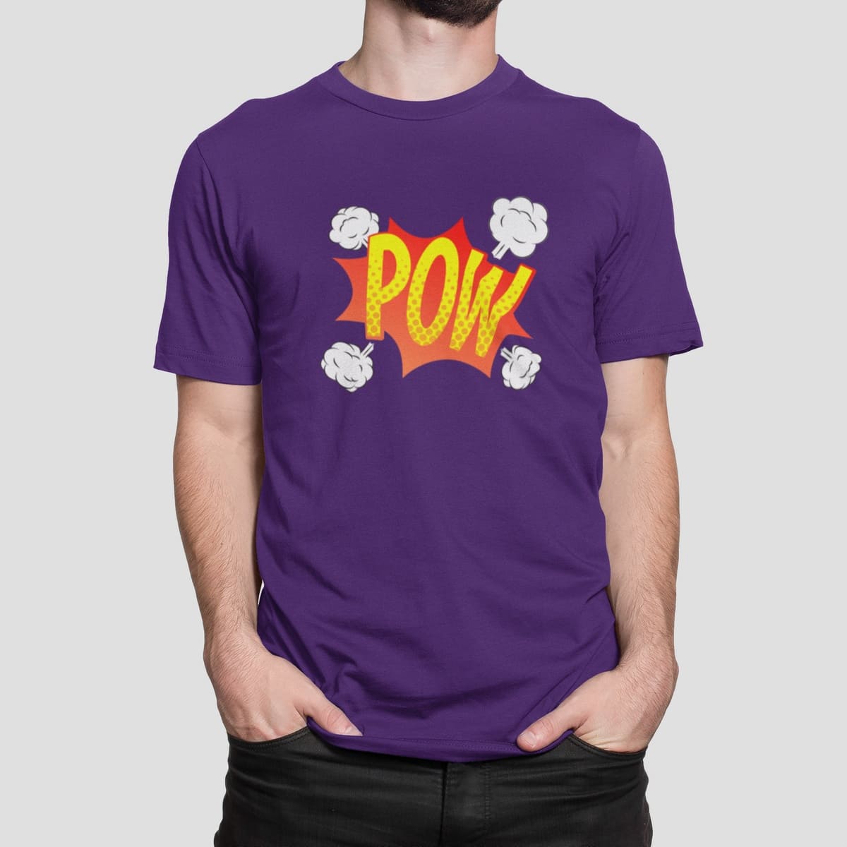 Στάμπα για μπλούζα, Pow Cartoon Style (10406) - Dark Purple (712)