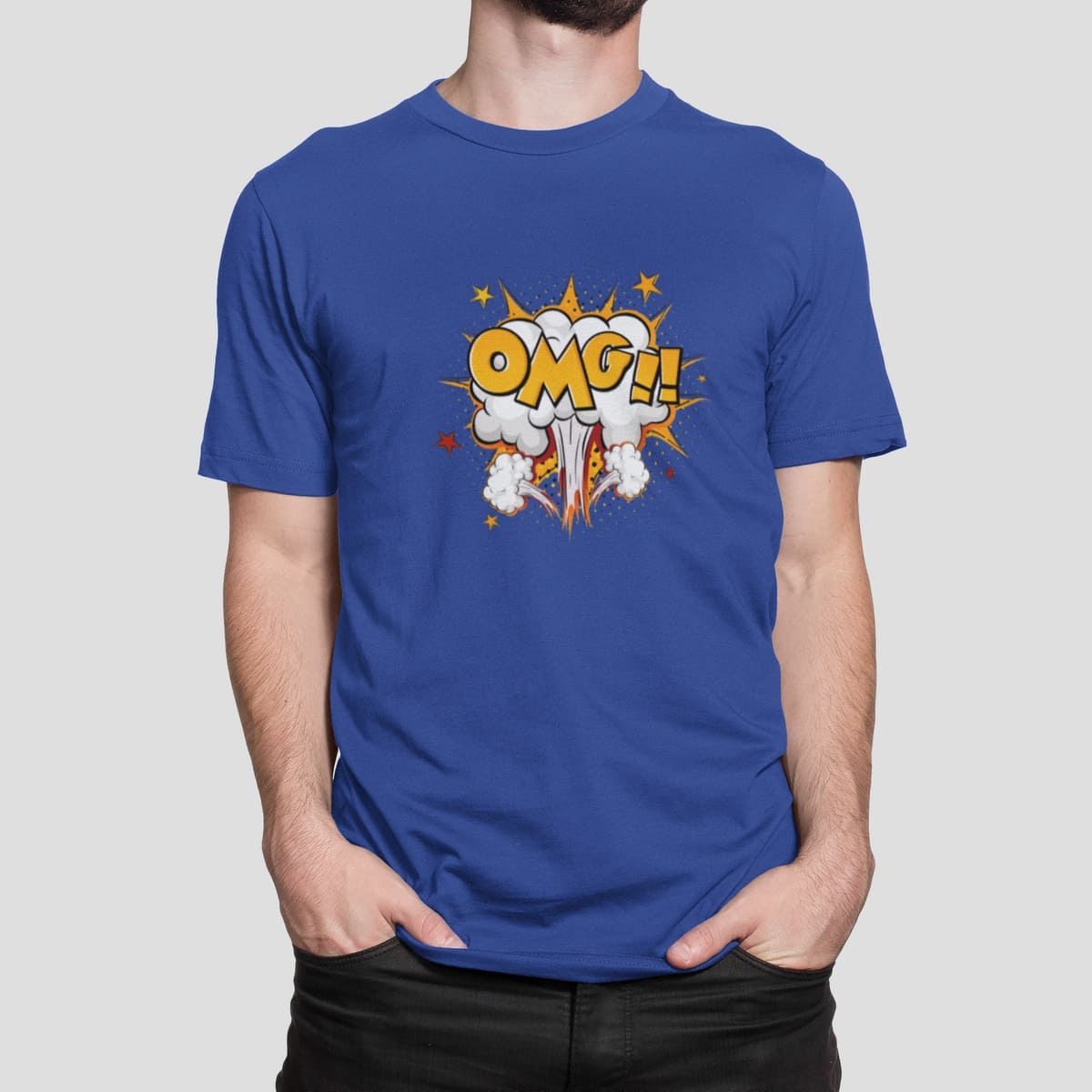 Στάμπα για μπλούζα, Omg Cartoon Style (10413) - Royal Blue (241)