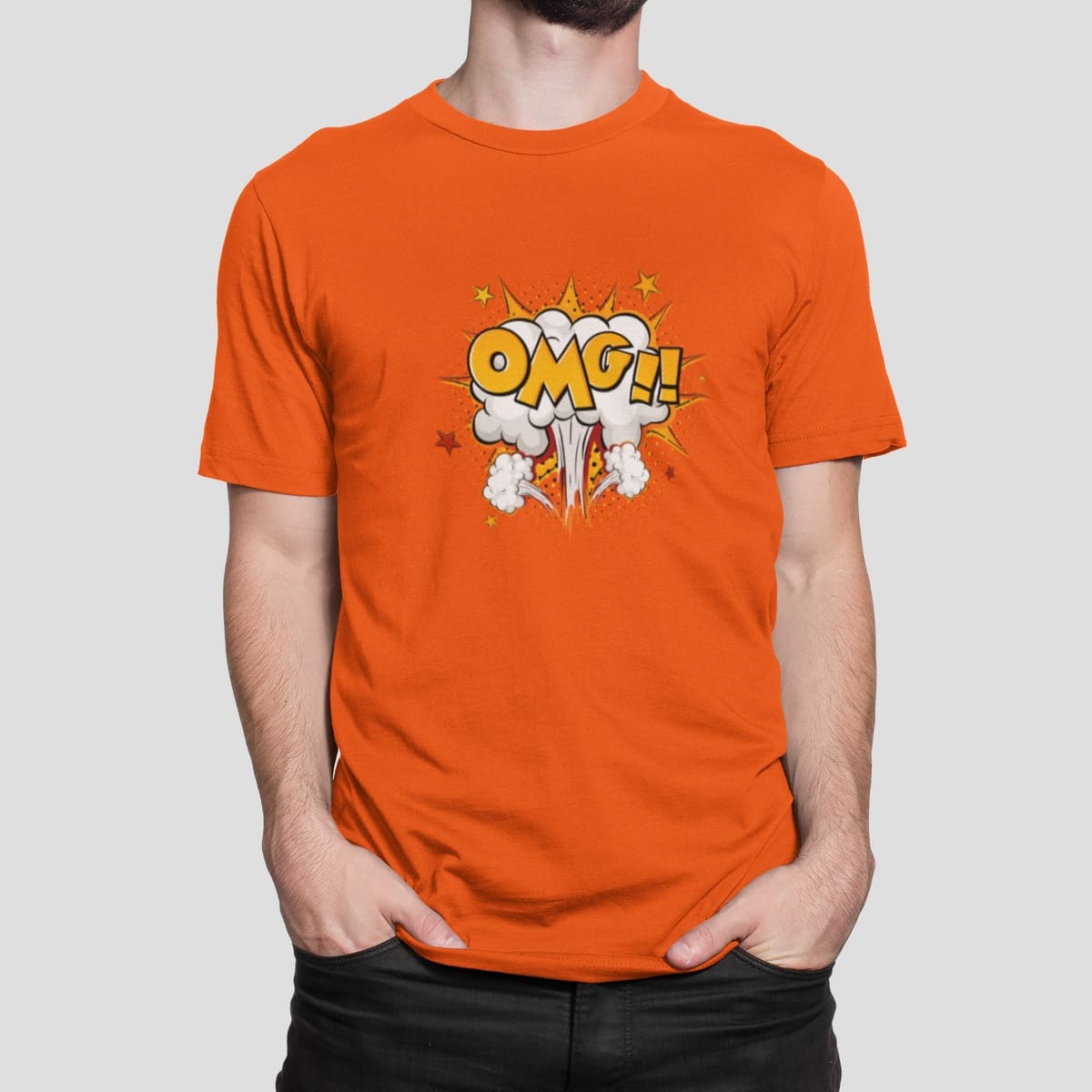 Στάμπα για μπλούζα, Omg Cartoon Style (10413) - Orange (400)