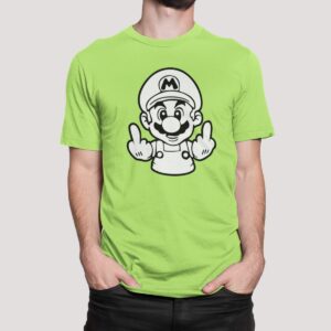 Στάμπα για μπλούζα, Fuck Off Super Mario (10179) - Apple Green (280)