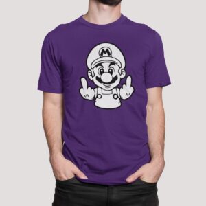 Στάμπα για μπλούζα, Fuck Off Super Mario (10179) - Dark Purple (712)