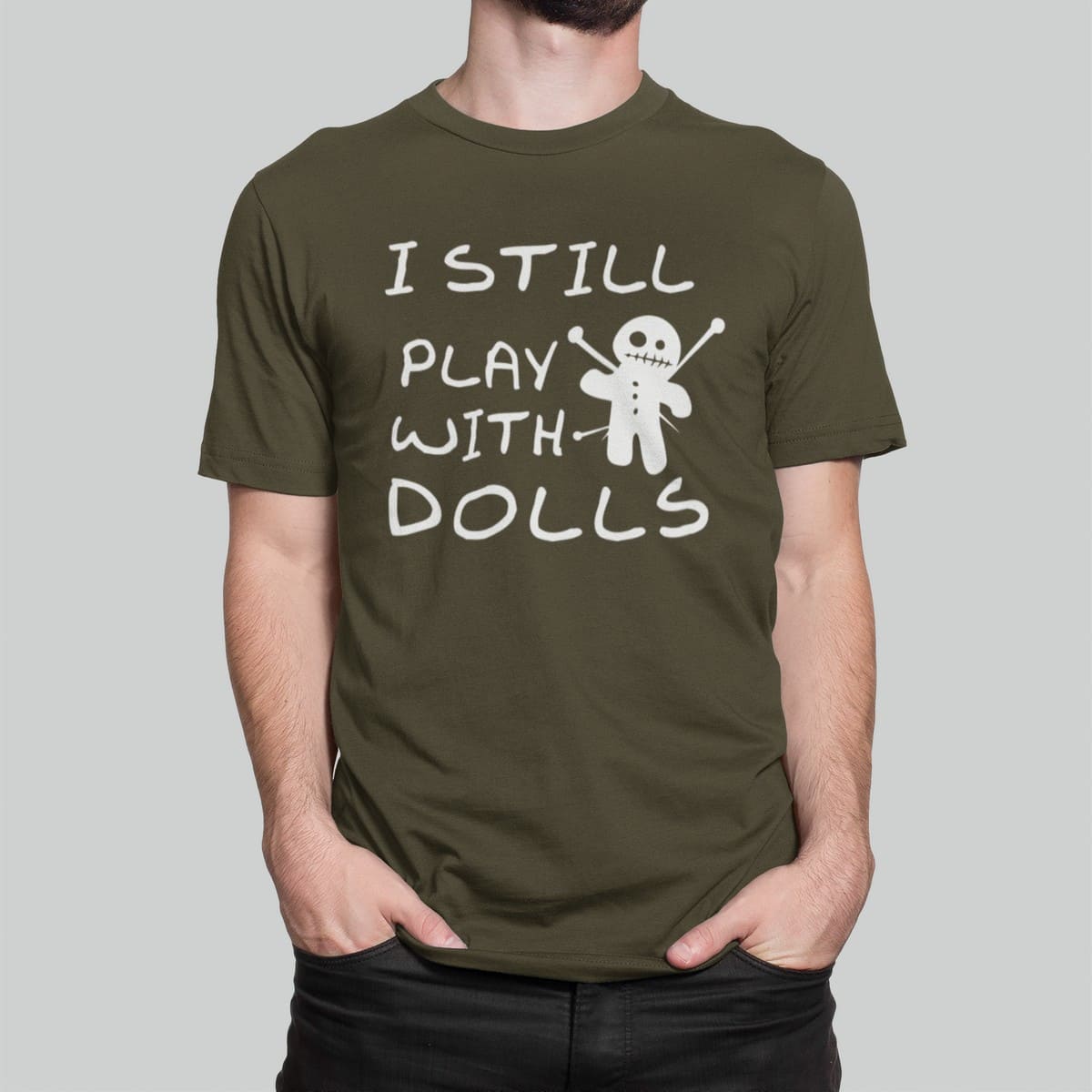 Στάμπα για μπλούζα, I still play with dolls (10200) - Army (269)