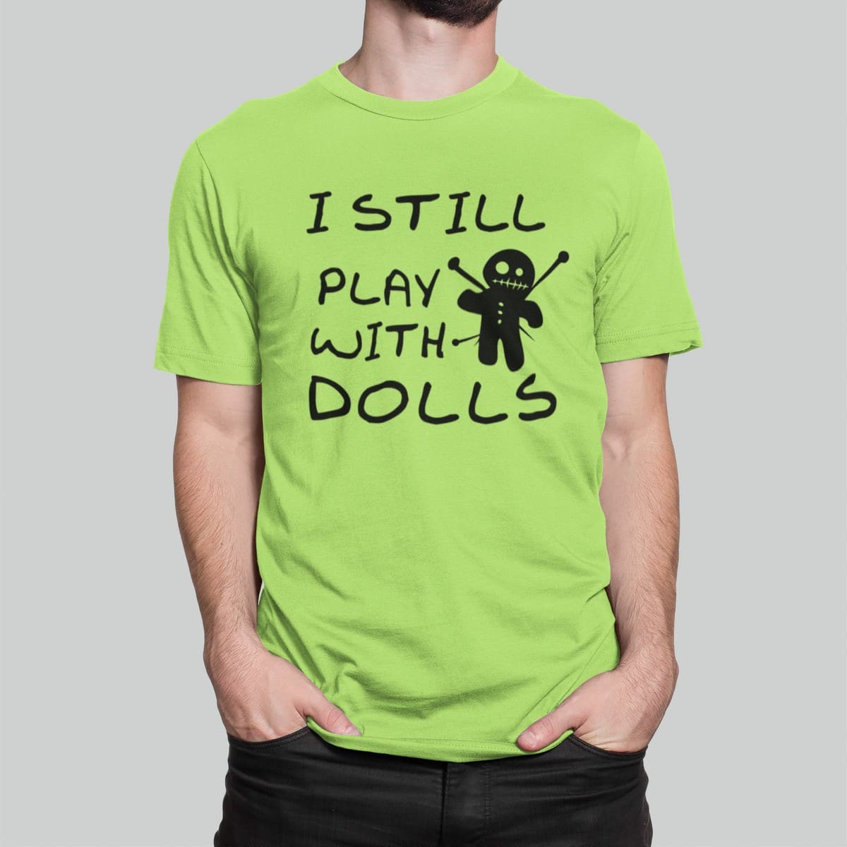 Στάμπα για μπλούζα, I still play with dolls (10200) - Apple Green (280)