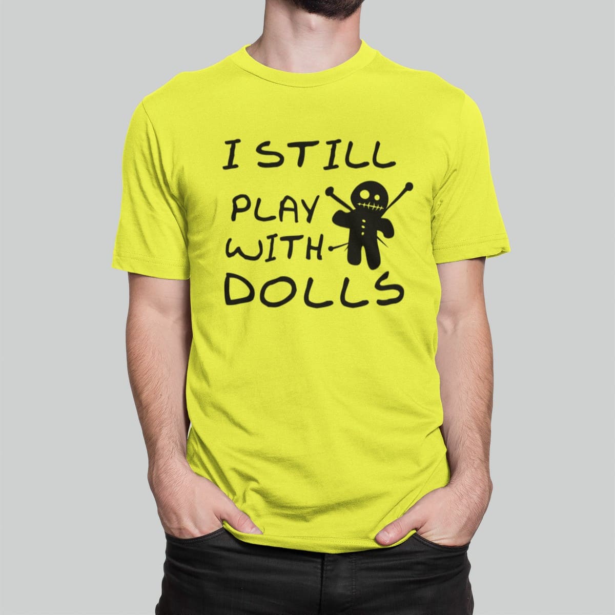 Στάμπα για μπλούζα, I still play with dolls (10200) - Lemon (302)