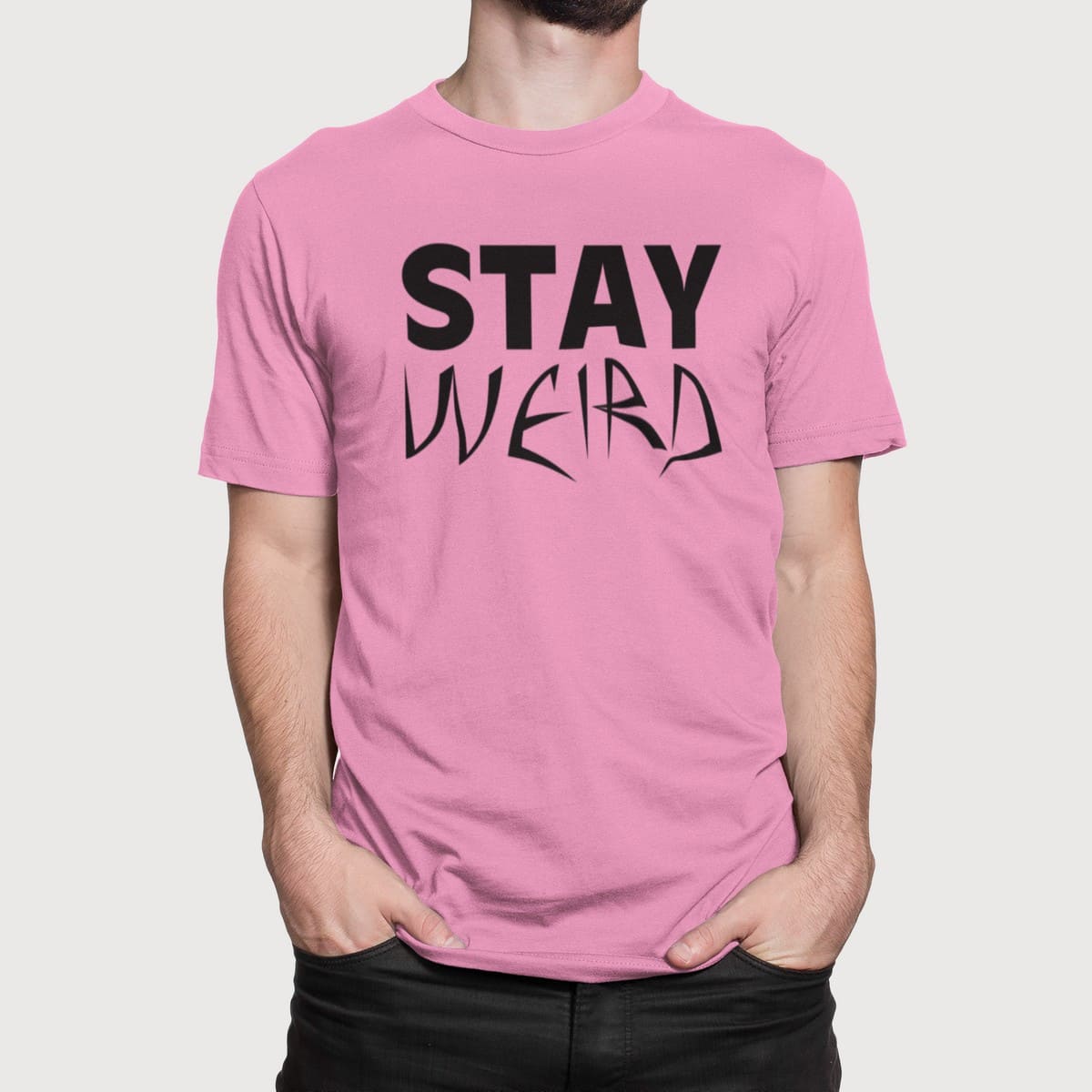 Στάμπα για μπλούζα, Stay Weird (10432) - Pink (136)