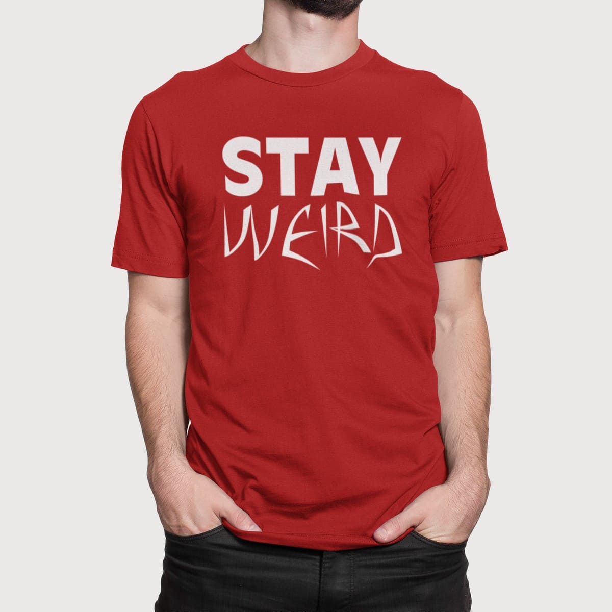 Στάμπα για μπλούζα, Stay Weird (10432) - Red (145)