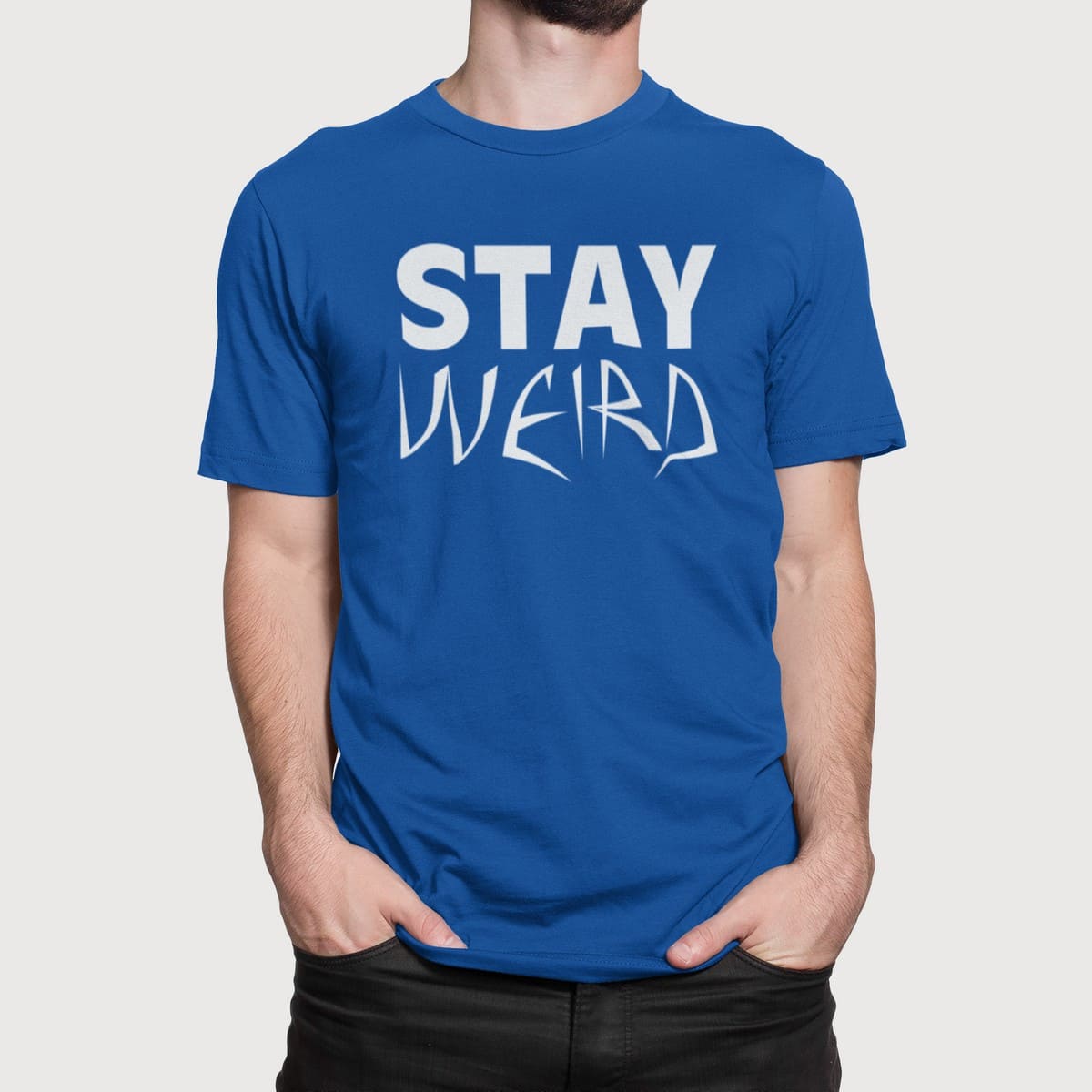 Στάμπα για μπλούζα, Stay Weird (10432) - Royal Blue (241)