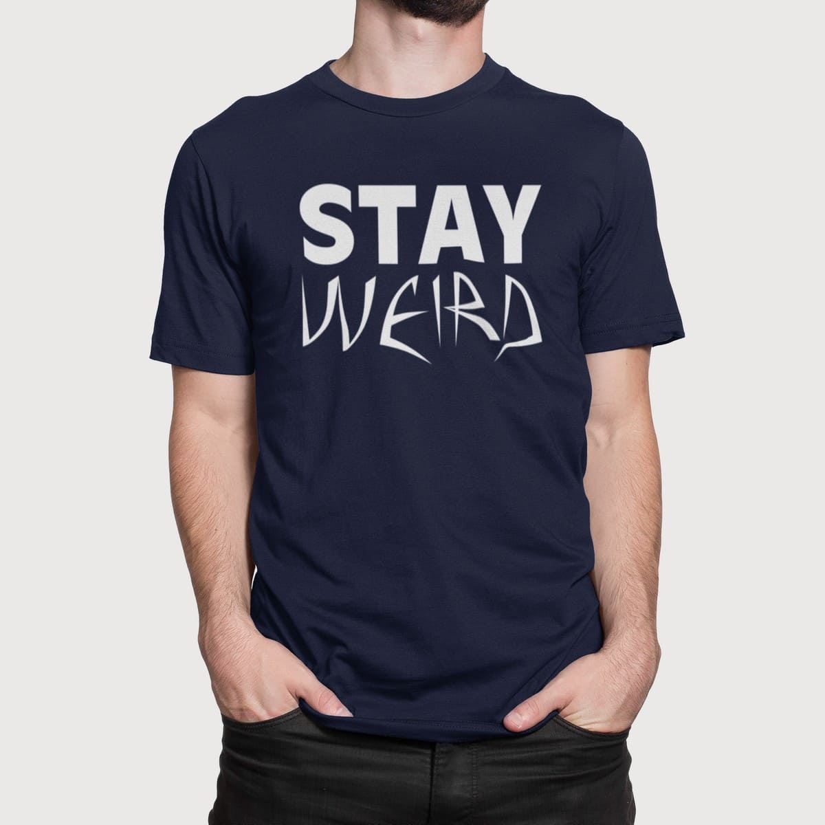 Στάμπα για μπλούζα, Stay Weird (10432) - French Navy (319)