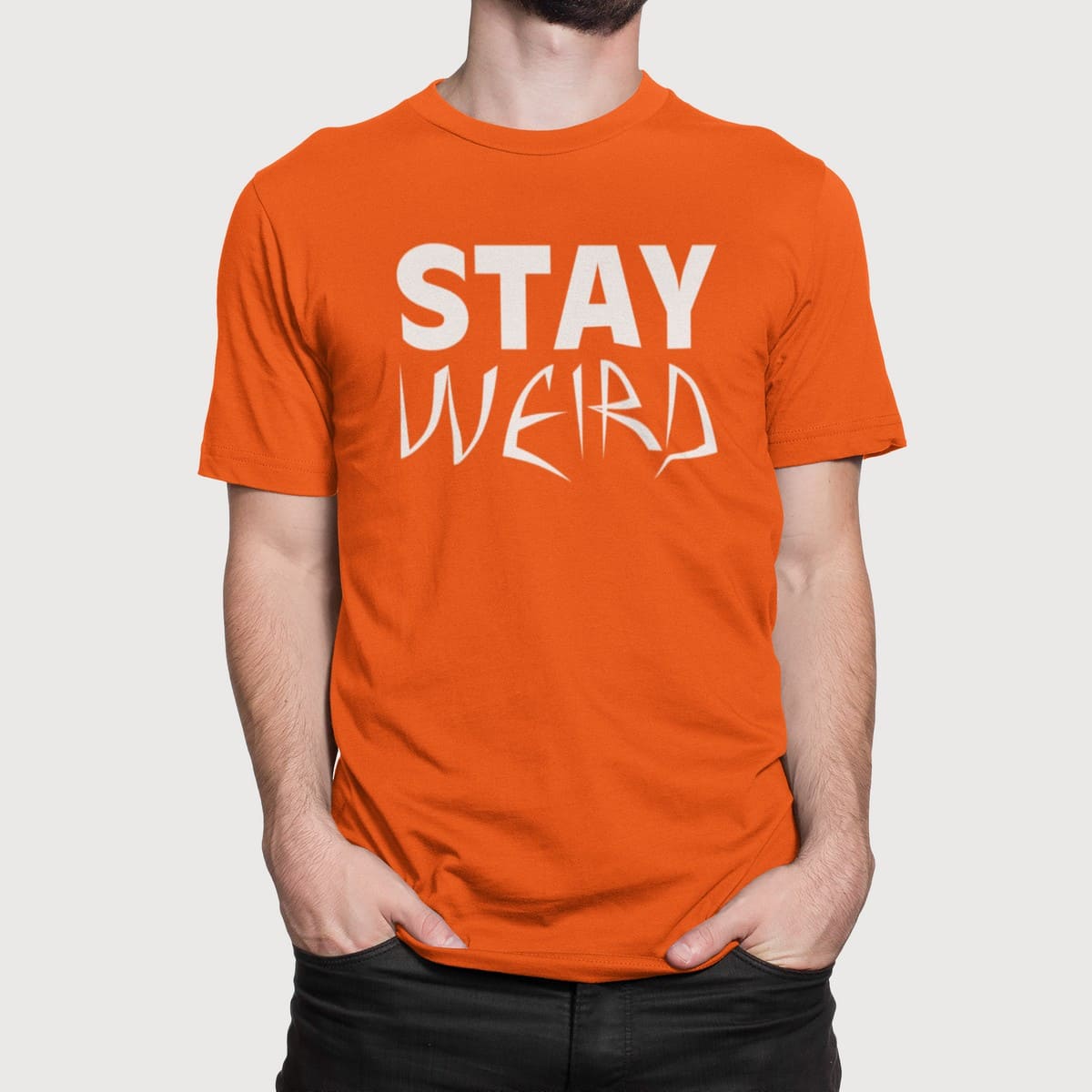 Στάμπα για μπλούζα, Stay Weird (10432) - Orange (400)