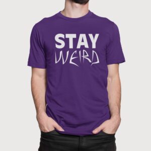 Στάμπα για μπλούζα, Stay Weird (10432) - Dark Purple (712)