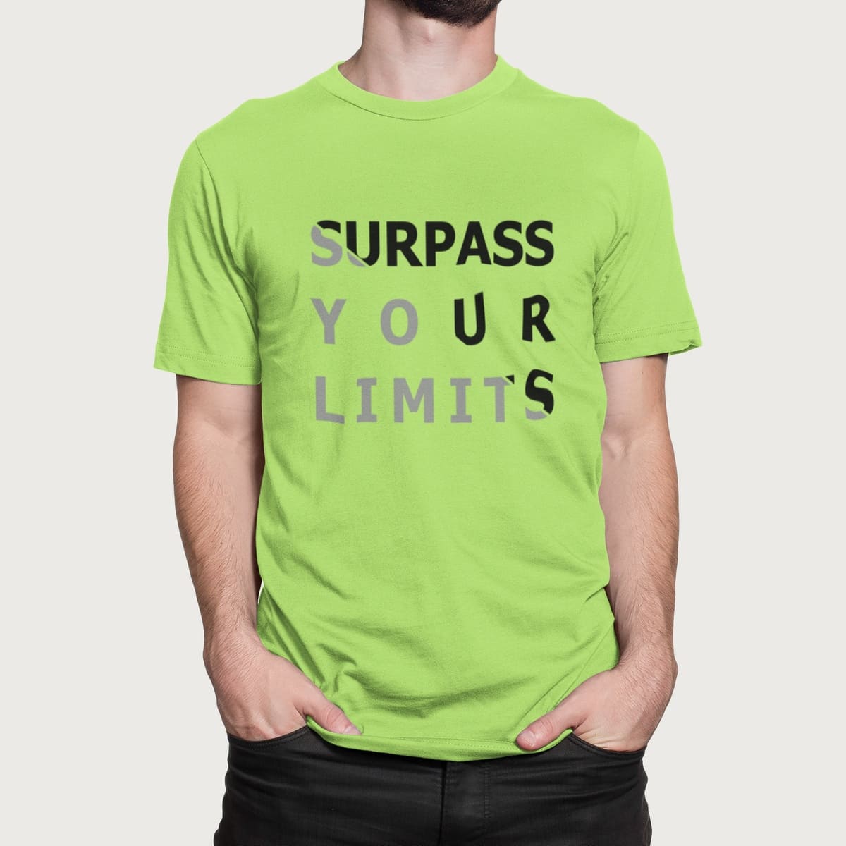 Στάμπα για μπλούζα, Surpass your limits (10434) - Apple Green (280)