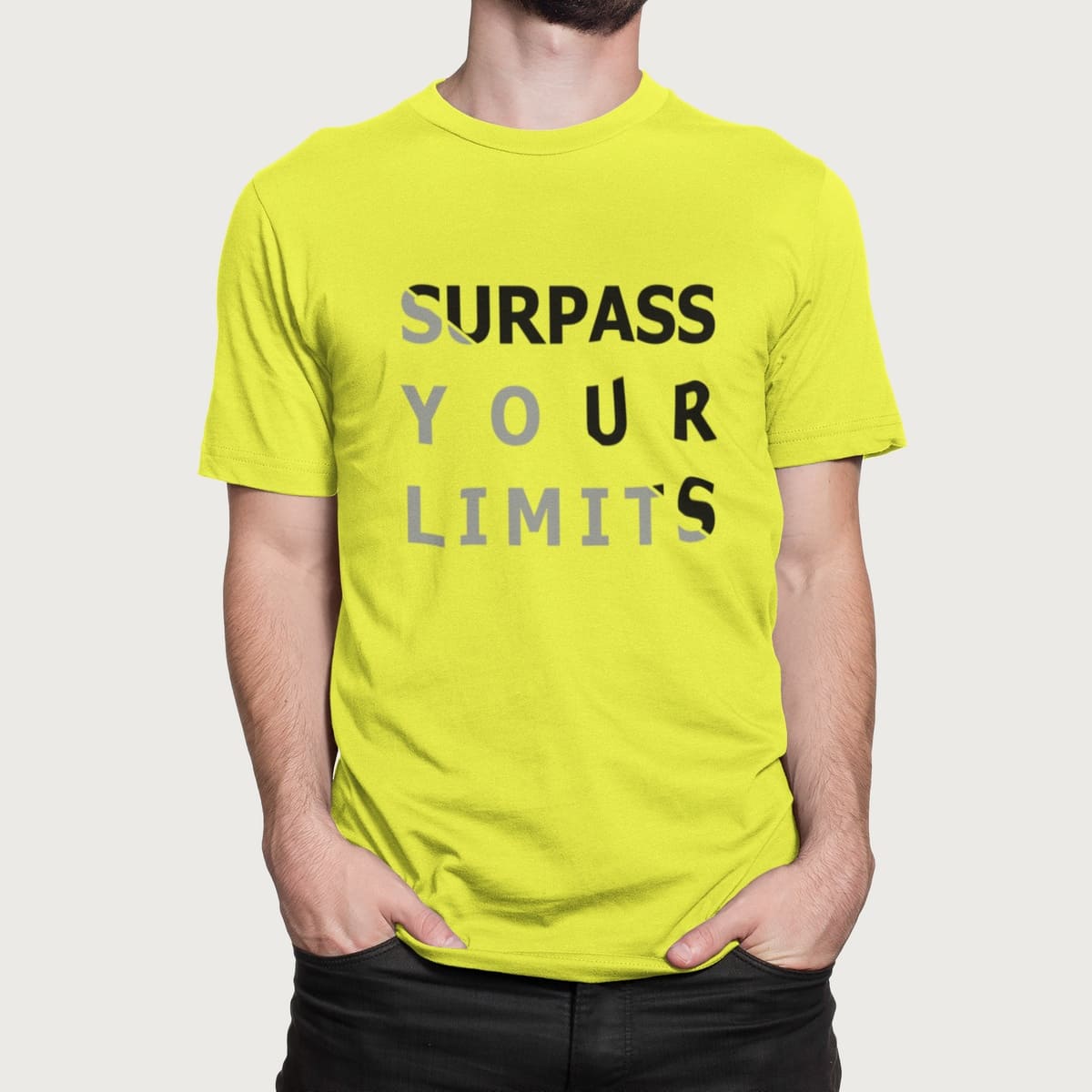 Στάμπα για μπλούζα, Surpass your limits (10434) - Lemon (302)