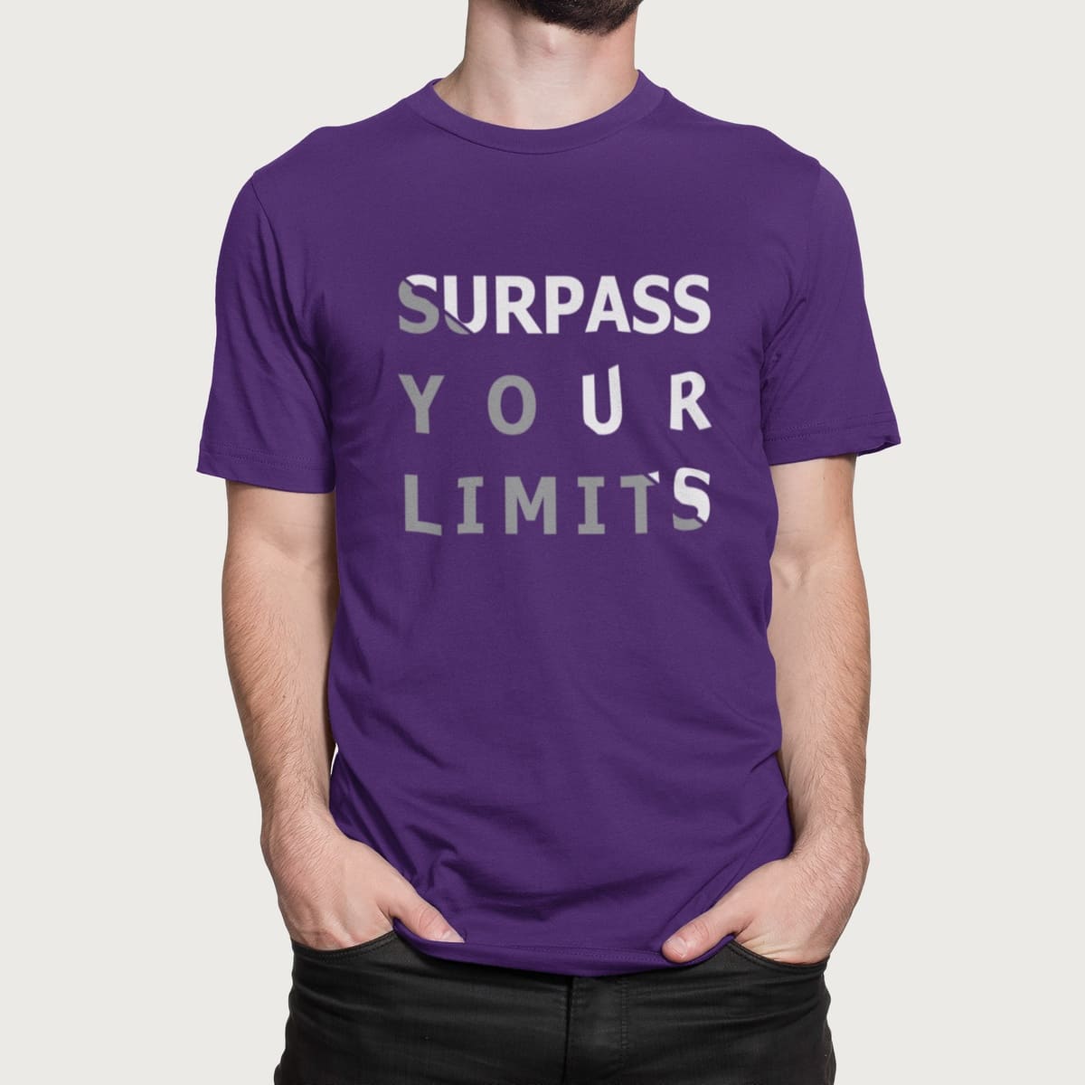 Στάμπα για μπλούζα, Surpass your limits (10434) - Dark Purple (712)