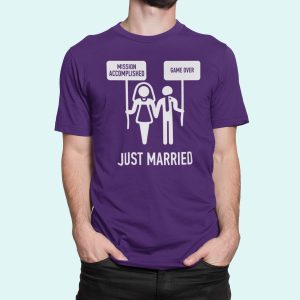 Στάμπα για μπλούζα, Game Over Marriage (10171) - Dark Purple (712)