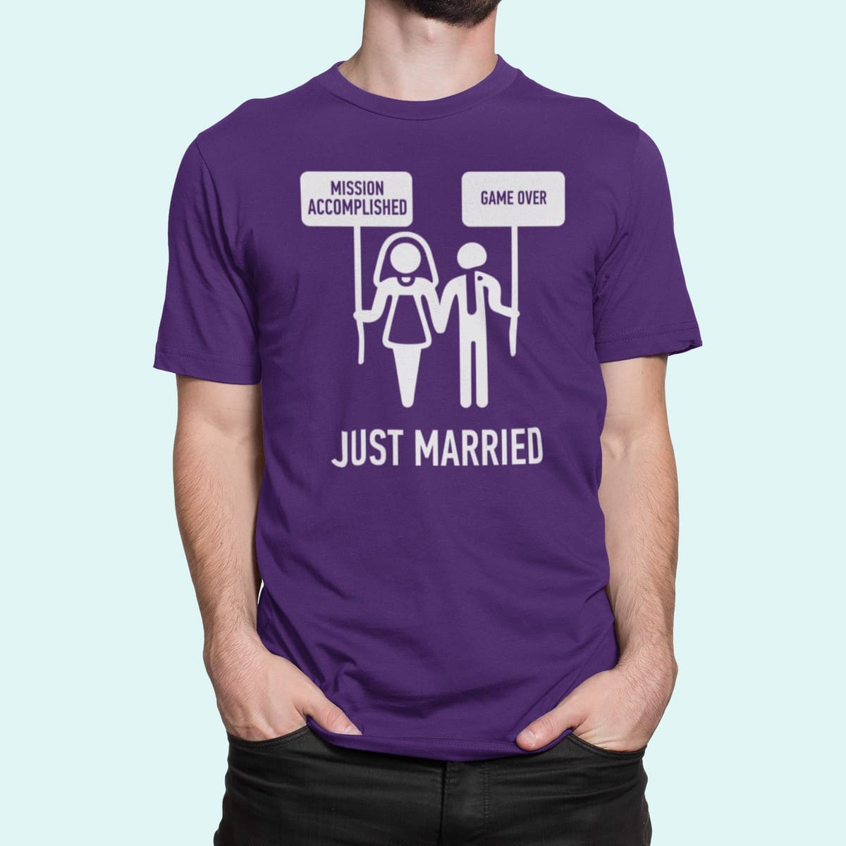 Στάμπα για μπλούζα, Game Over Marriage (10171) - Dark Purple (712)